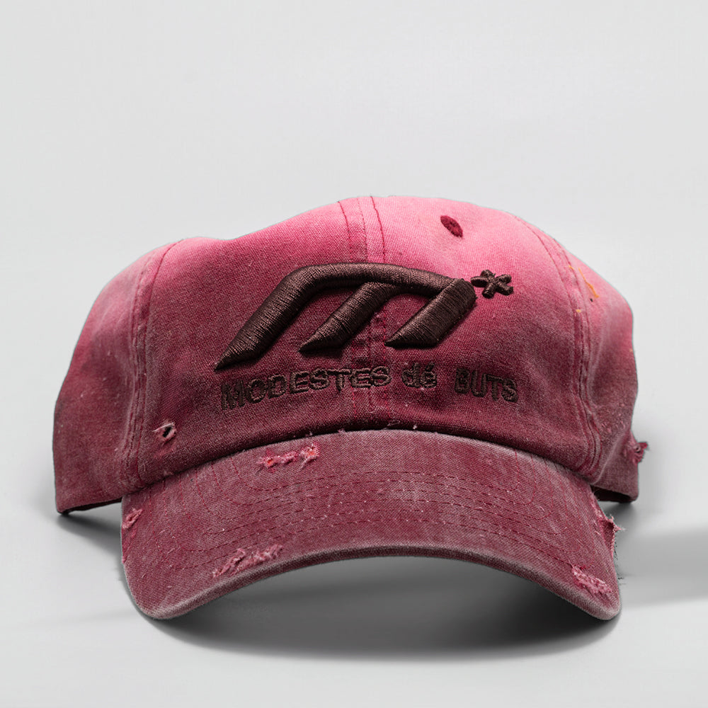 Oxblood Distressed Hat