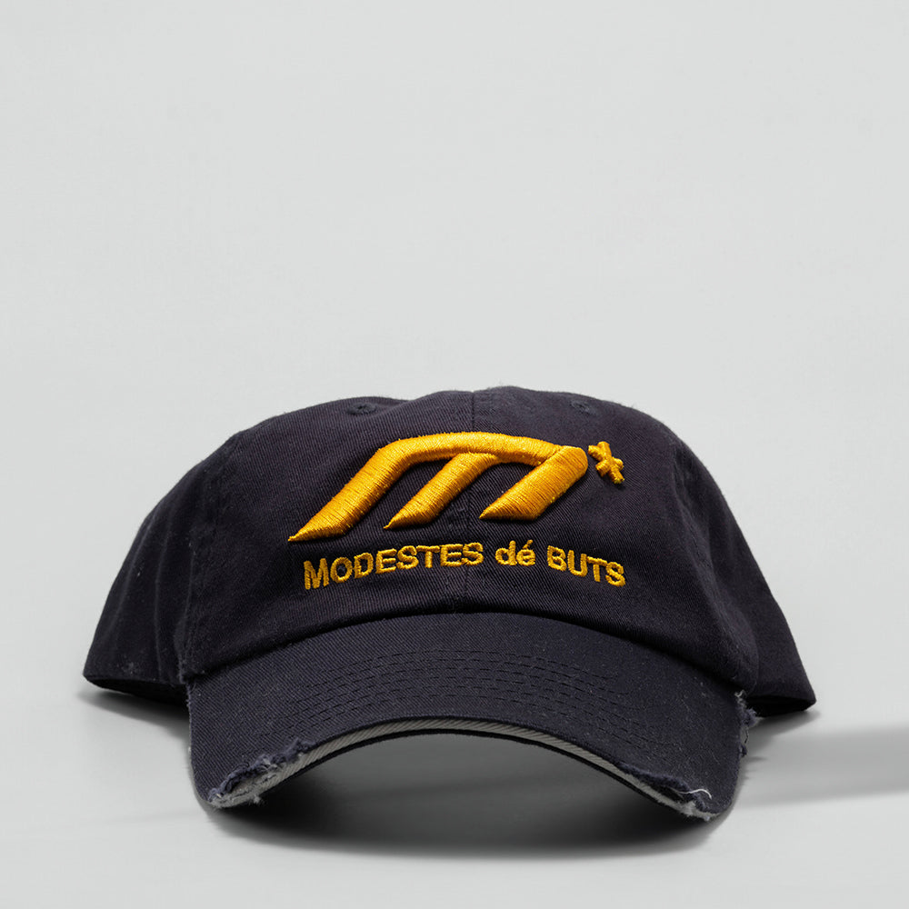 Midnight Yellow Distressed Hat